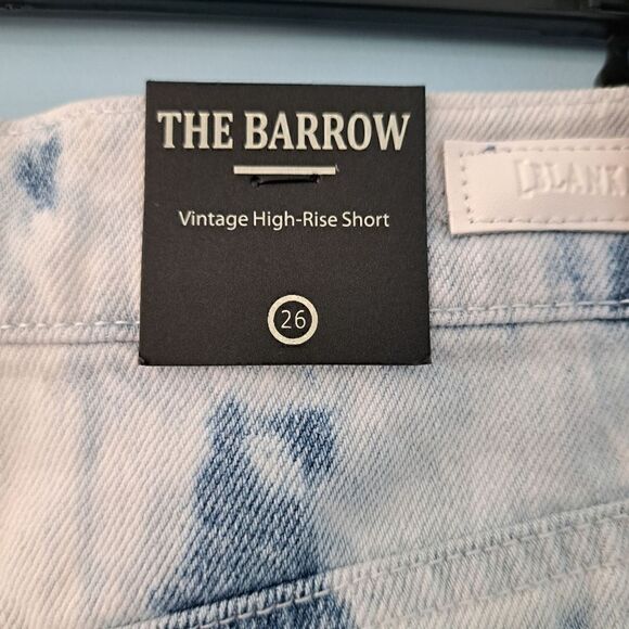 BlankNYC The Barrow Acid Wash Destroyed Vintage High Rise Short Blue/White Sz 26 - Picture 13 of 13